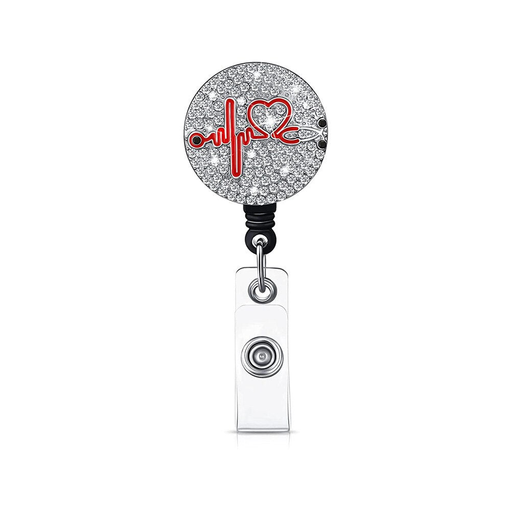 Heart with Ribbon Nurse Badge Clip for nurses and healthcare workers product view 12