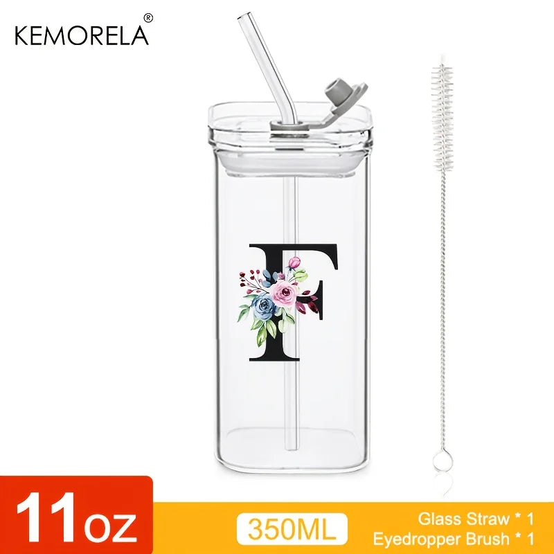 Initial Glass Tumbler with Lid & Straw for nurses and healthcare workers product view 7
