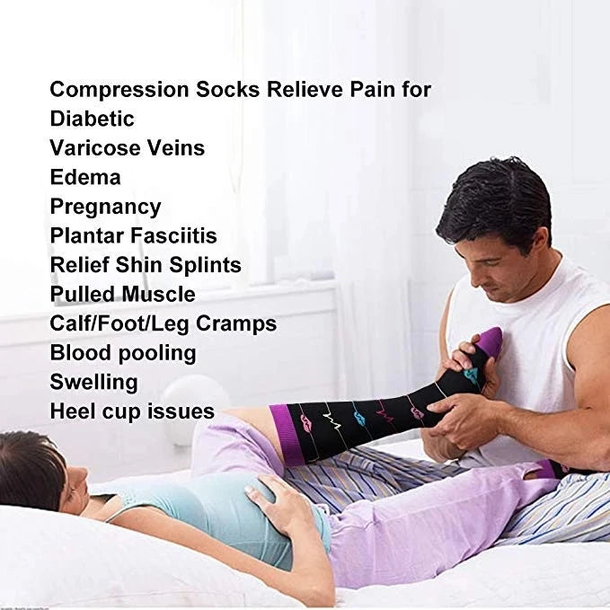 Patterned Compression Socks (20–30 mmHg) for nurses and healthcare workers product view 4