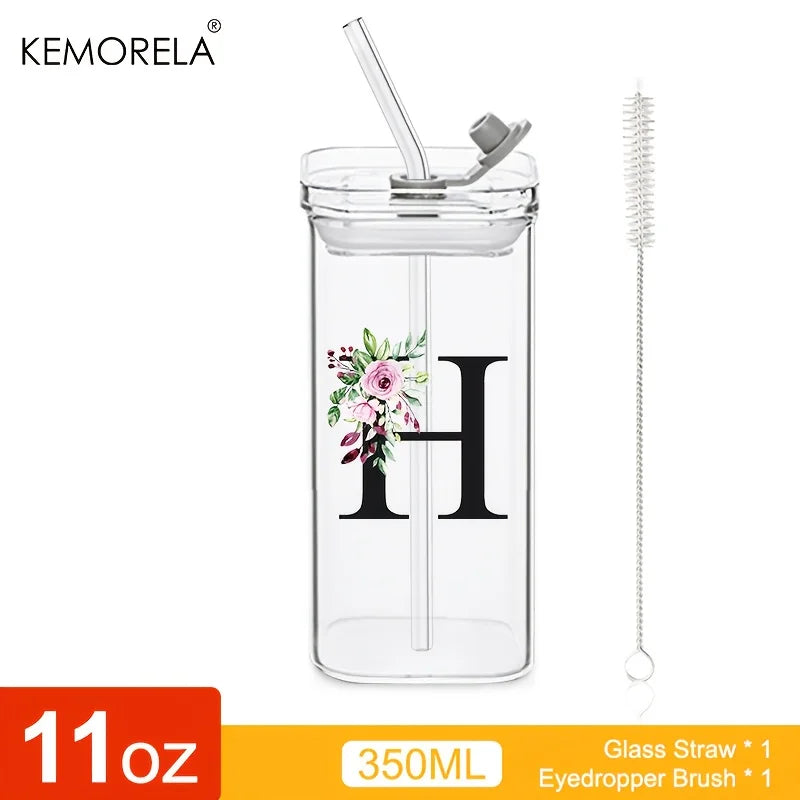 Initial Glass Tumbler with Lid & Straw for nurses and healthcare workers product view 8