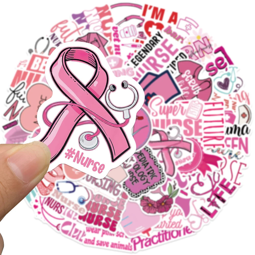 Pink Nurse Life Sticker Pack (50 PCS) for nurses and healthcare workers product view 3