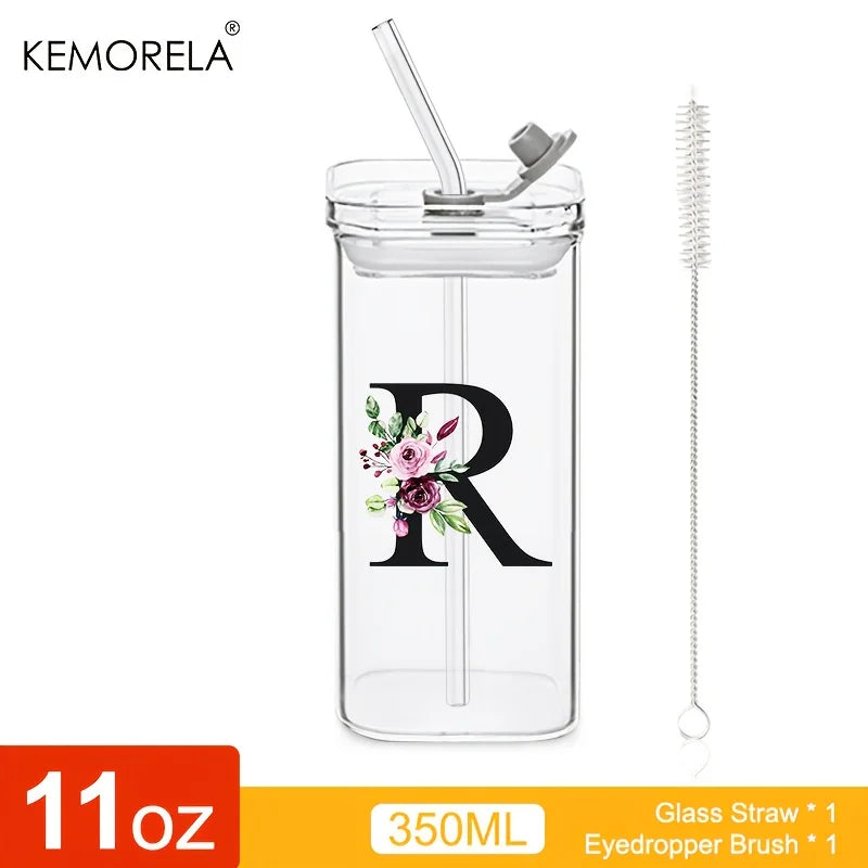 Initial Glass Tumbler with Lid & Straw for nurses and healthcare workers product view 24