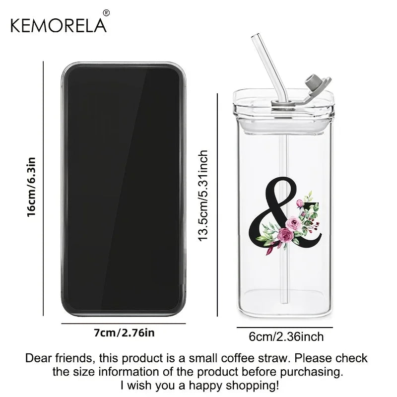 Initial Glass Tumbler with Lid & Straw for nurses and healthcare workers product view 6