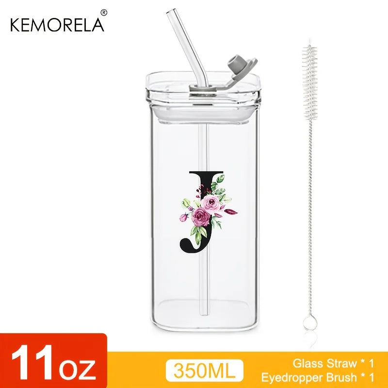 Initial Glass Tumbler with Lid & Straw for nurses and healthcare workers product view 17