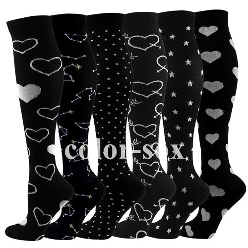 Patterned Compression Socks (20–30 mmHg) for nurses and healthcare workers