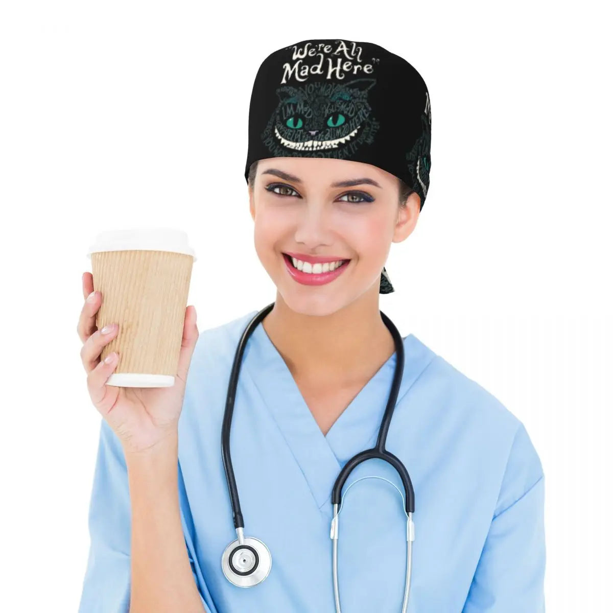 Cheshire Cat Surgical Scrub Cap for nurses and healthcare workers product view 6
