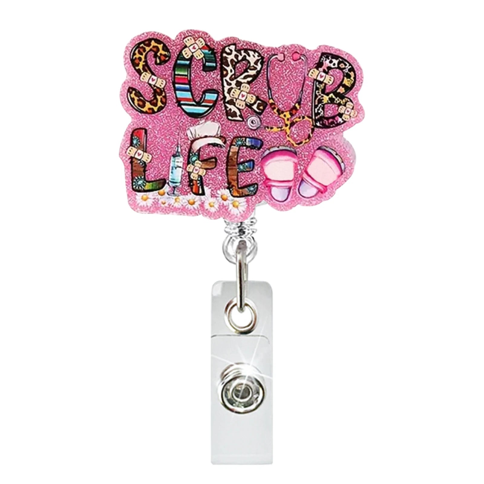 Glitter Badge Reel for nurses and healthcare workers product view 12