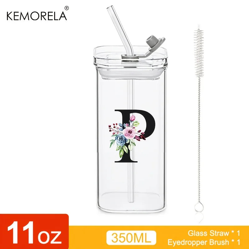 Initial Glass Tumbler with Lid & Straw for nurses and healthcare workers product view 11