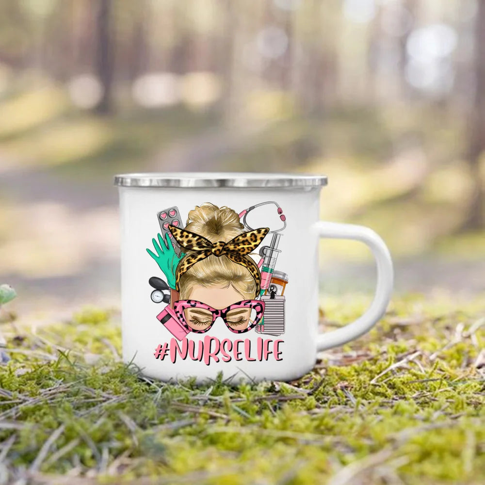 Nurse Life Enamel Camp Mug for nurses and healthcare workers product view 15