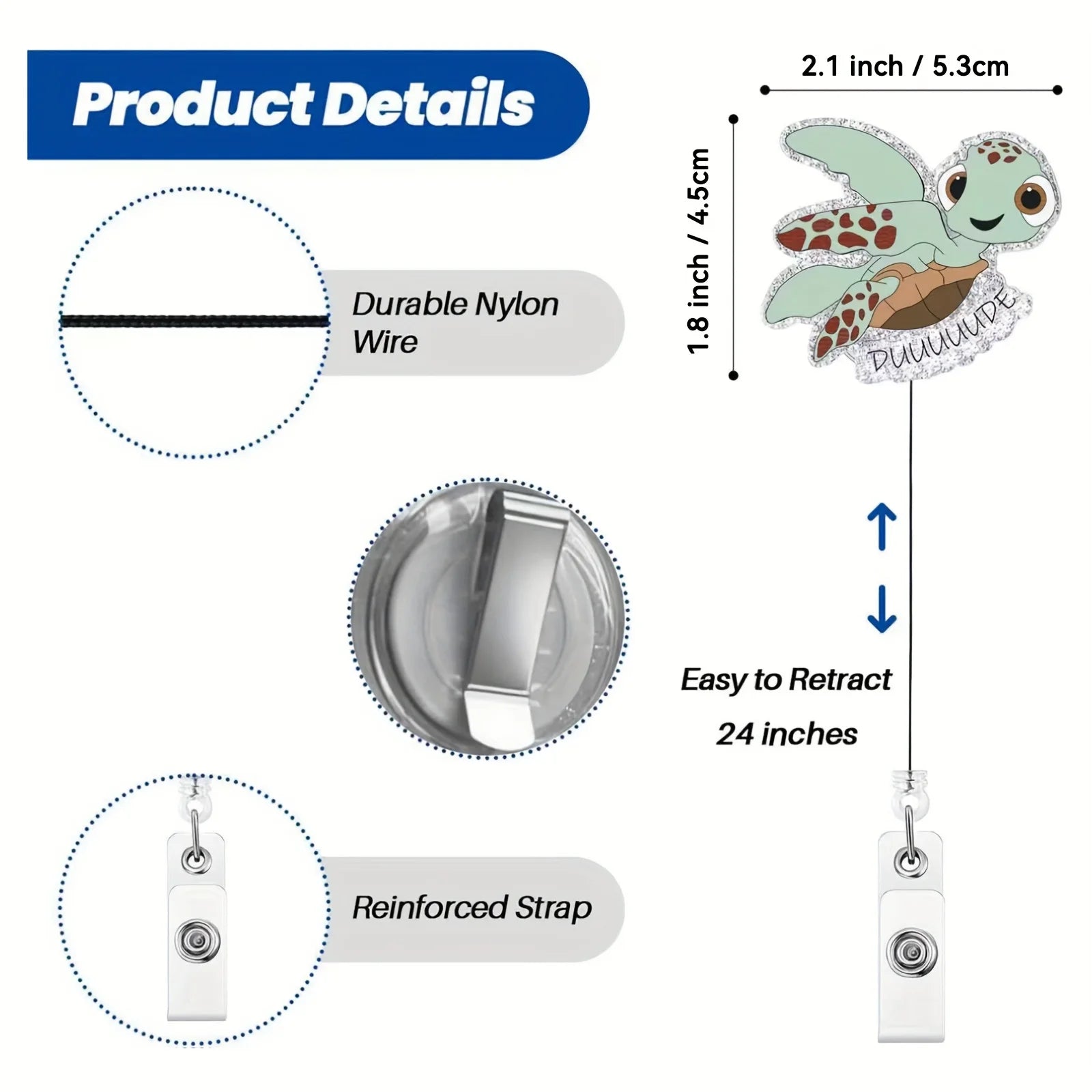 Sea Turtle Nurse Badge Reel for nurses and healthcare workers product view 2