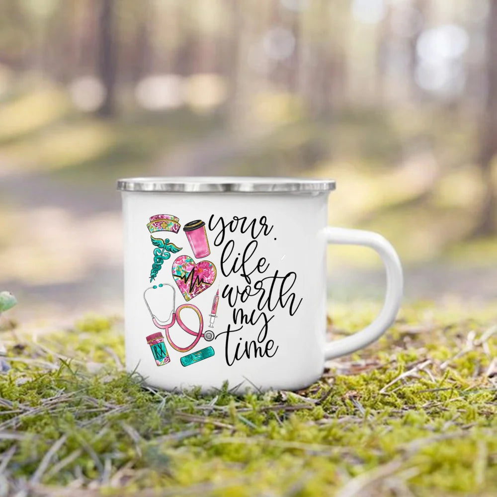 Nurse Life Enamel Camp Mug for nurses and healthcare workers product view 26