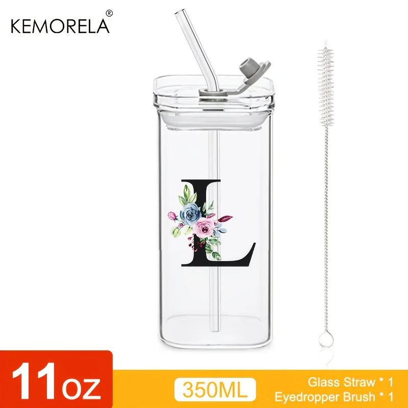 Initial Glass Tumbler with Lid & Straw for nurses and healthcare workers product view 22