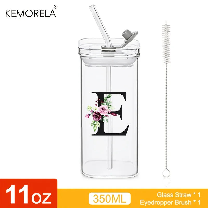Initial Glass Tumbler with Lid & Straw for nurses and healthcare workers product view 28
