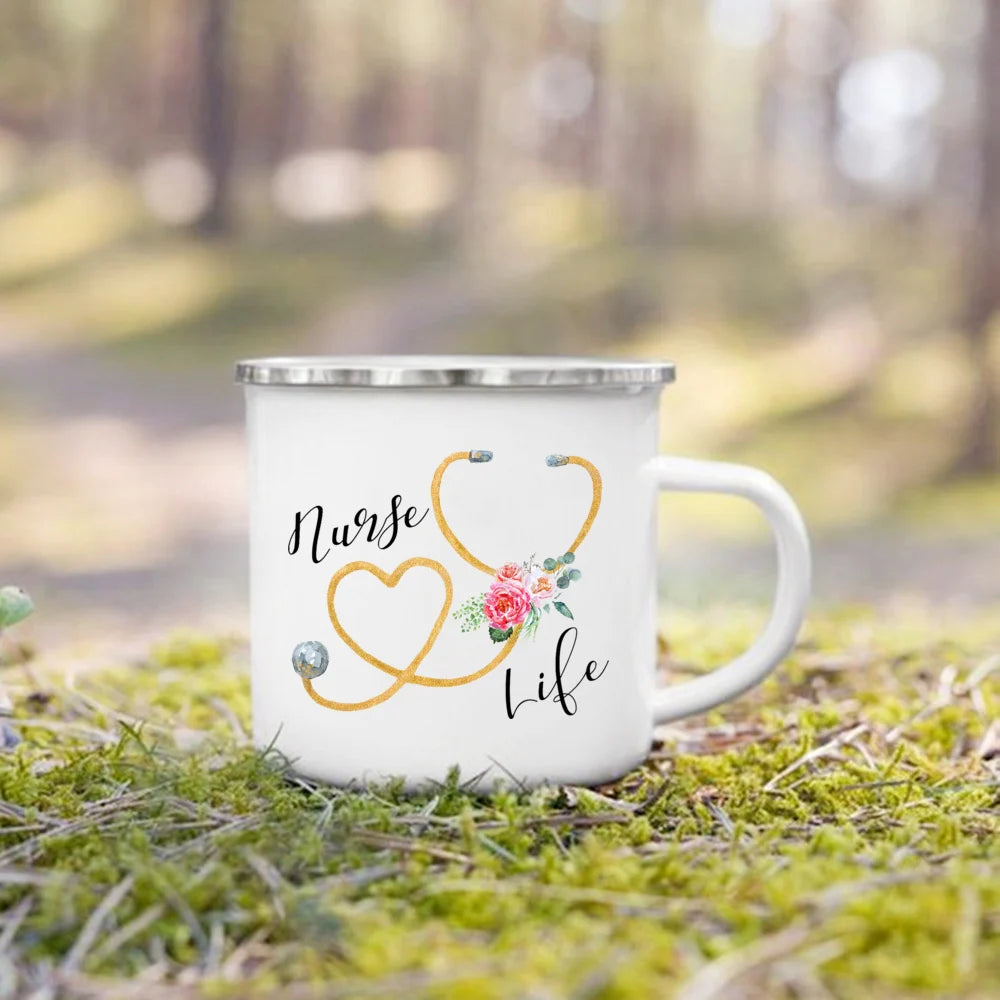Nurse Life Enamel Camp Mug for nurses and healthcare workers product view 28