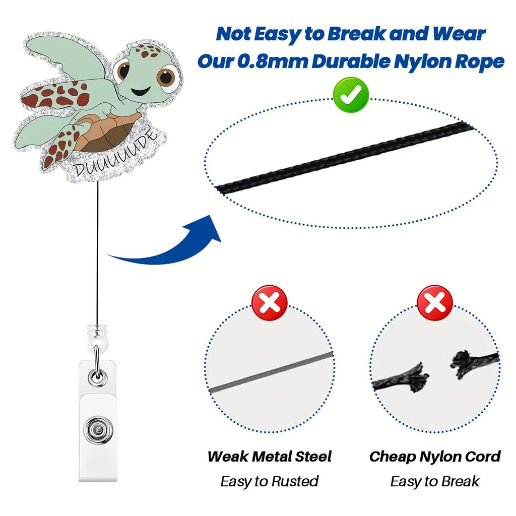 Sea Turtle Nurse Badge Reel for nurses and healthcare workers product view 3