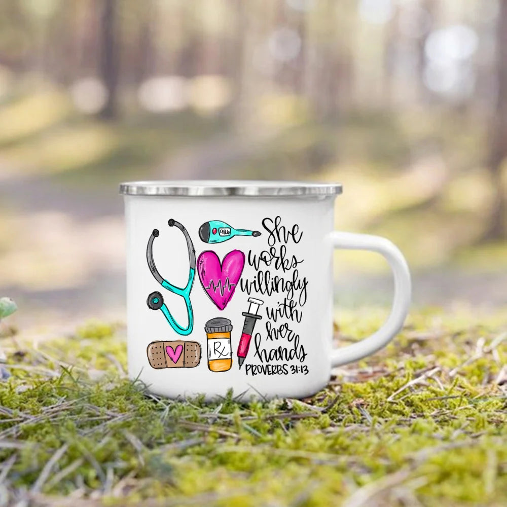Nurse Life Enamel Camp Mug for nurses and healthcare workers product view 5