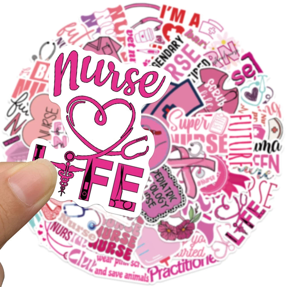 Pink Nurse Life Sticker Pack (50 PCS) for nurses and healthcare workers product view 4