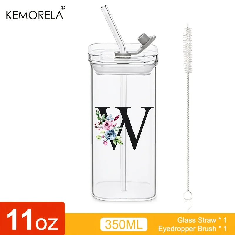 Initial Glass Tumbler with Lid & Straw for nurses and healthcare workers product view 21