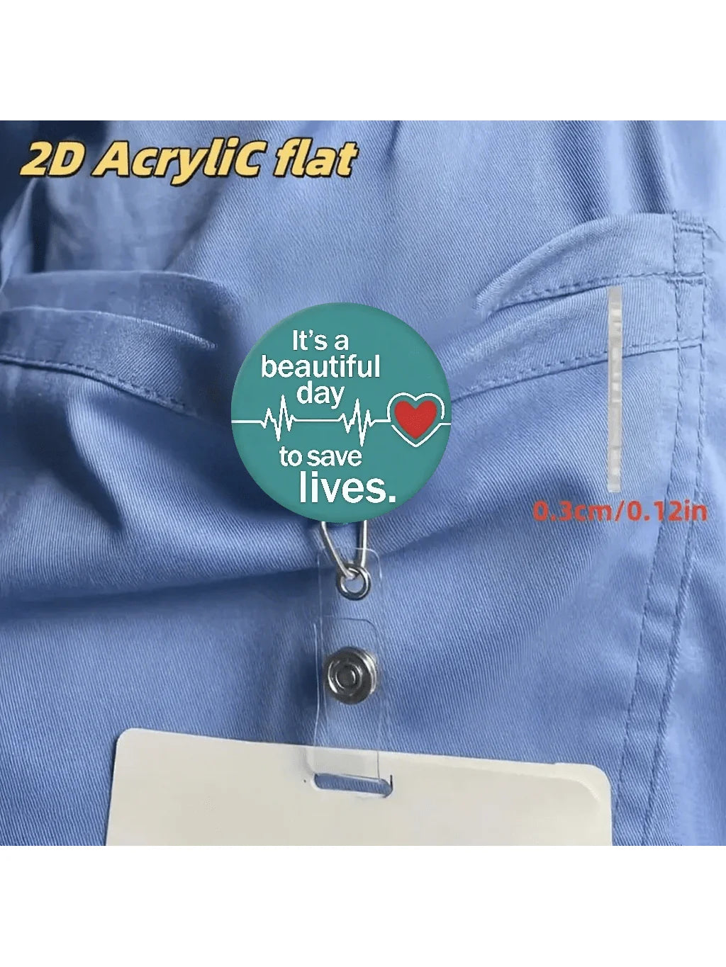 Designer Badge Reel for nurses and healthcare workers product view 4