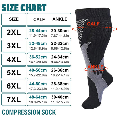 Wide Calf Compression Socks (20–30 mmHg) for nurses and healthcare workers product view 2