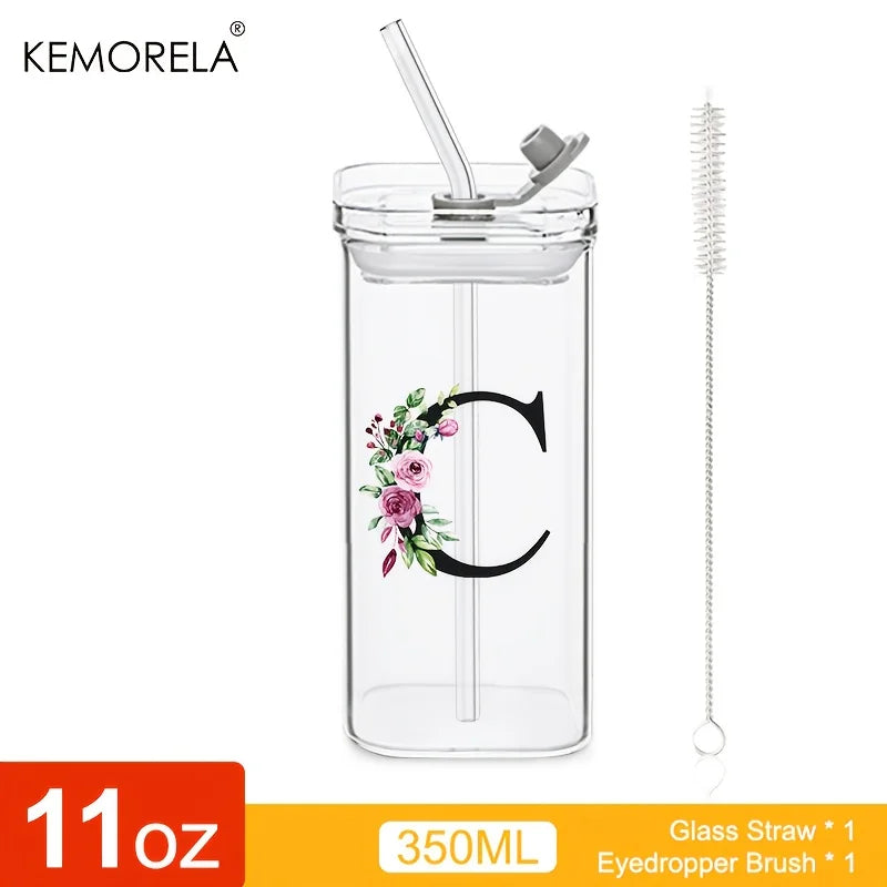 Initial Glass Tumbler with Lid & Straw for nurses and healthcare workers product view 27