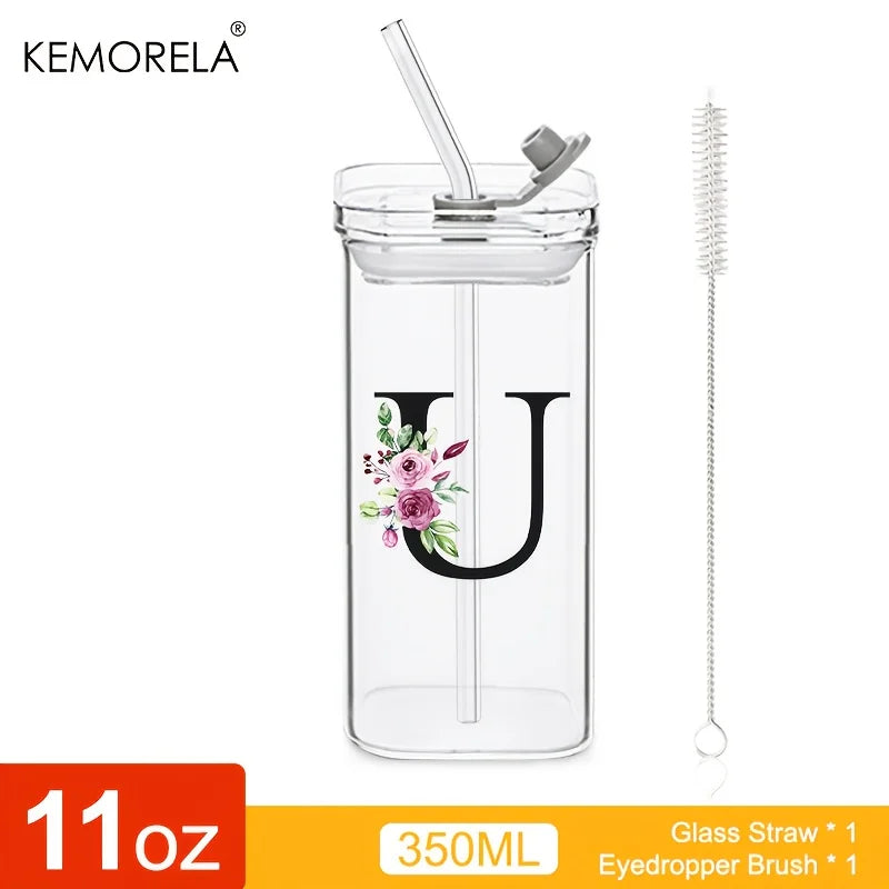 Initial Glass Tumbler with Lid & Straw for nurses and healthcare workers product view 25