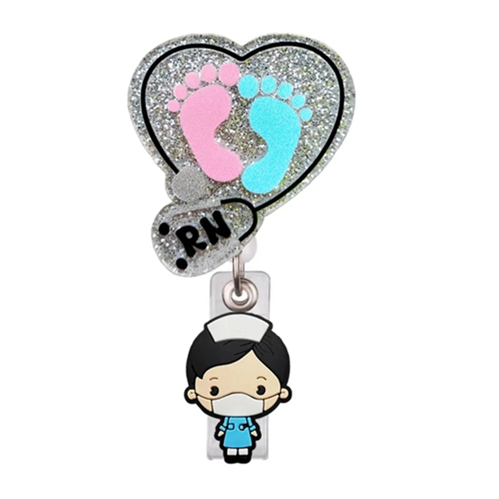 Glitter Badge Reel for nurses and healthcare workers product view 27