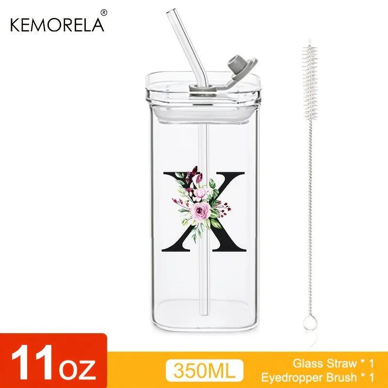 Initial Glass Tumbler with Lid & Straw for nurses and healthcare workers product view 13