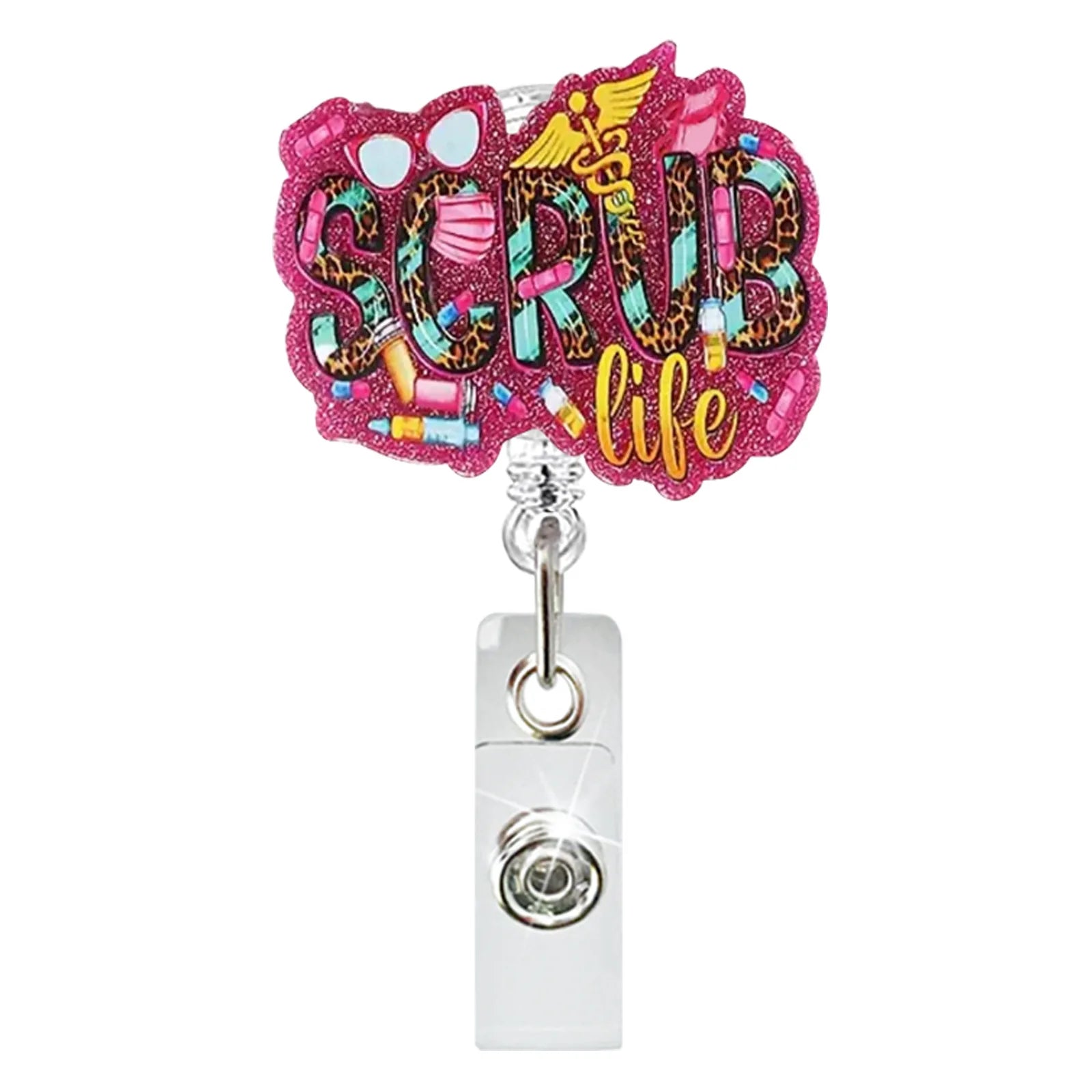 Glitter Badge Reel for nurses and healthcare workers product view 19