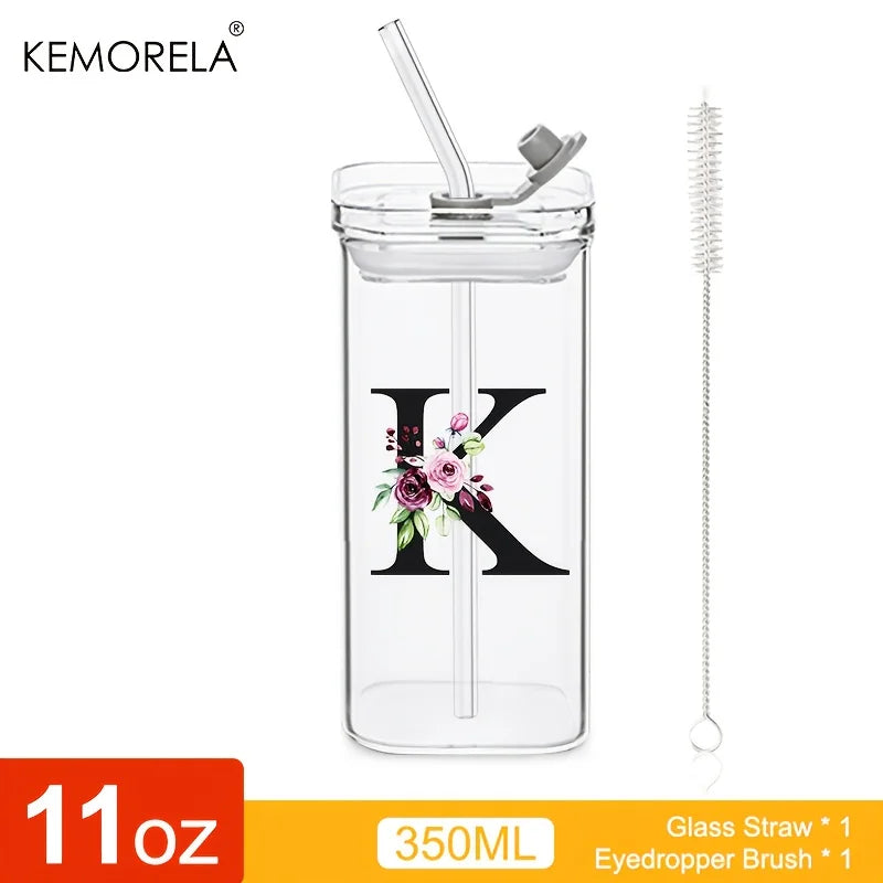 Initial Glass Tumbler with Lid & Straw for nurses and healthcare workers product view 18
