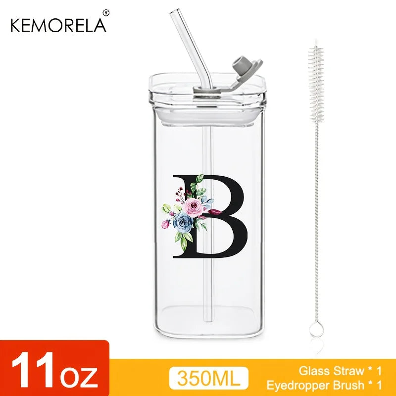 Initial Glass Tumbler with Lid & Straw for nurses and healthcare workers product view 14