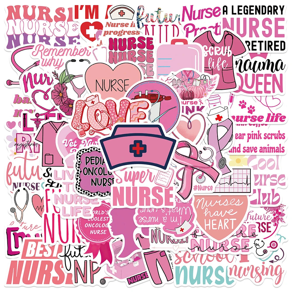 Pink Nurse Life Sticker Pack (50 PCS) for nurses and healthcare workers product view 7