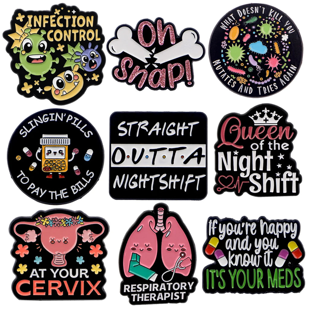 Nurse Enamel Lapel Pin Collection for nurses and healthcare workers