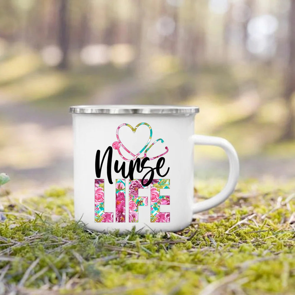Nurse Life Enamel Camp Mug for nurses and healthcare workers product view 31