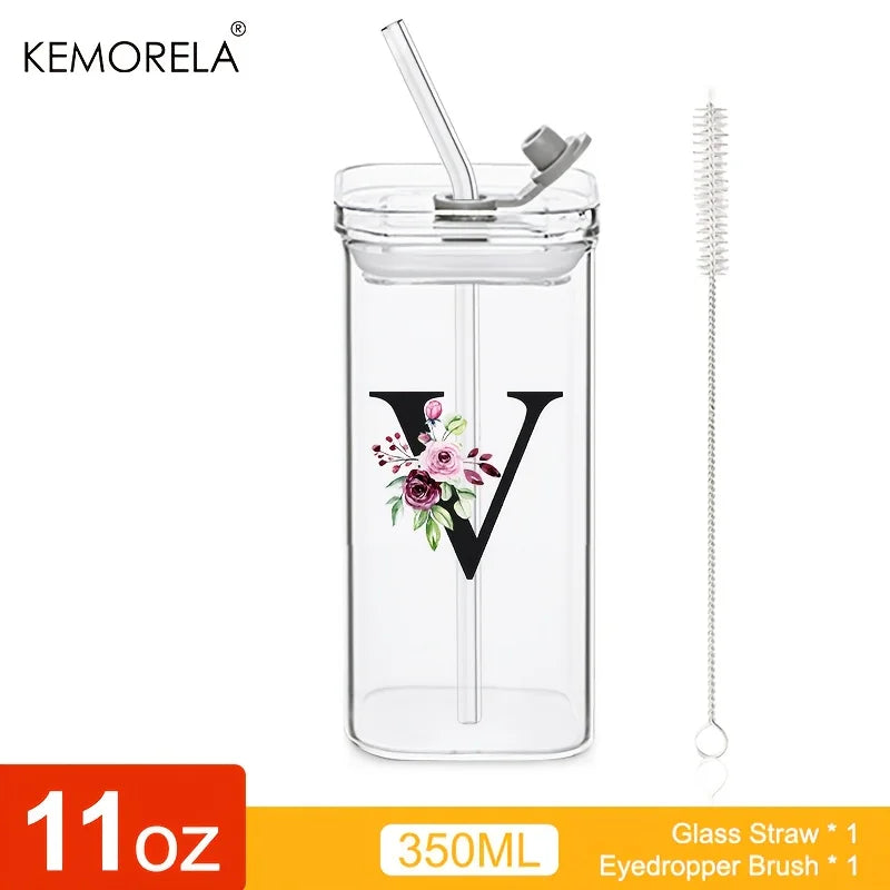 Initial Glass Tumbler with Lid & Straw for nurses and healthcare workers product view 30