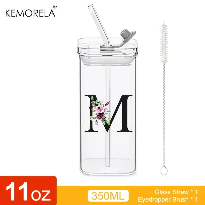 Initial Glass Tumbler with Lid & Straw for nurses and healthcare workers product view 10