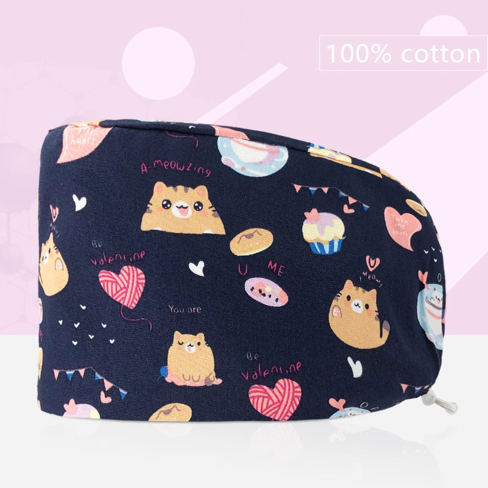 Printed Scrub Cap for nurses and healthcare workers product view 11