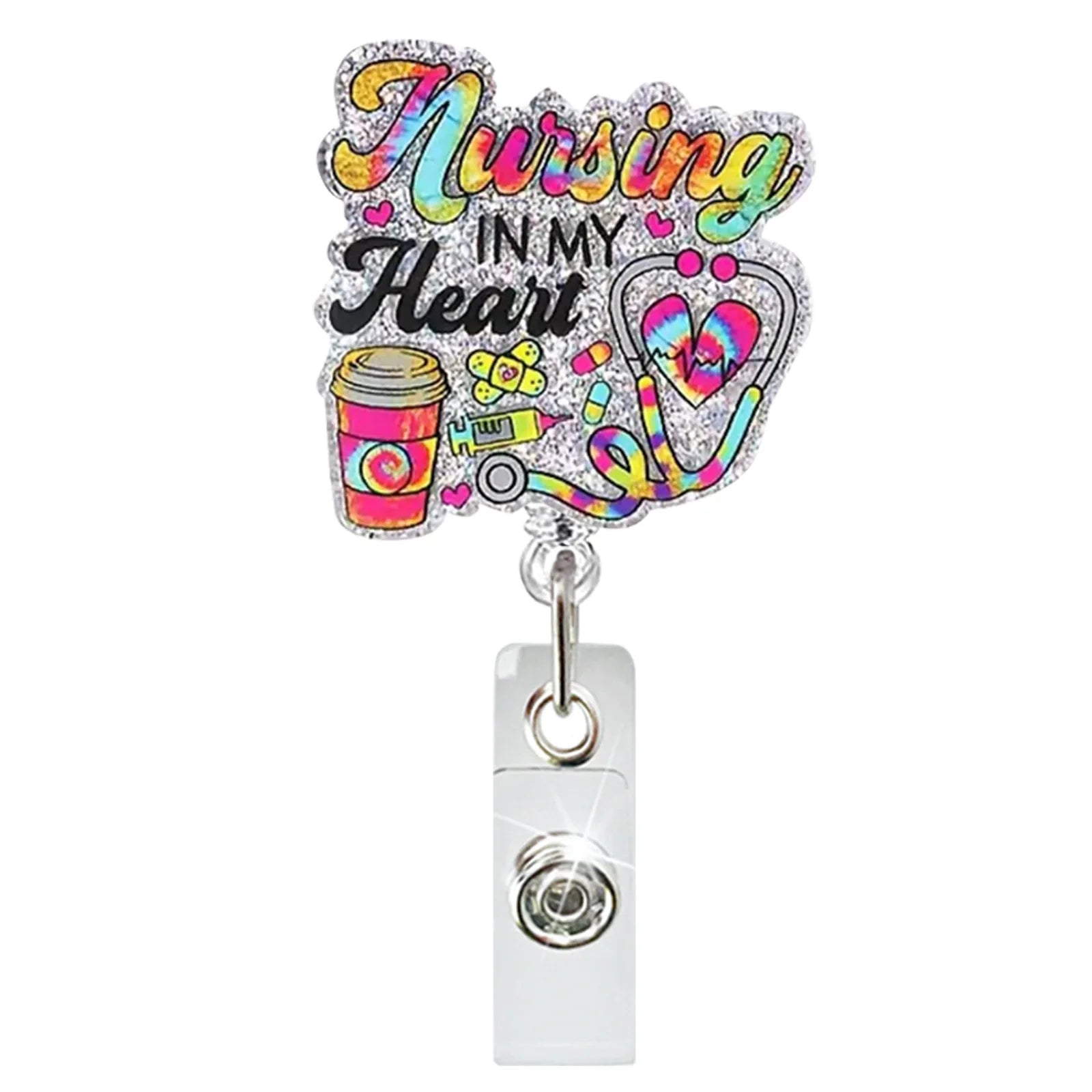 Glitter Badge Reel for nurses and healthcare workers product view 11