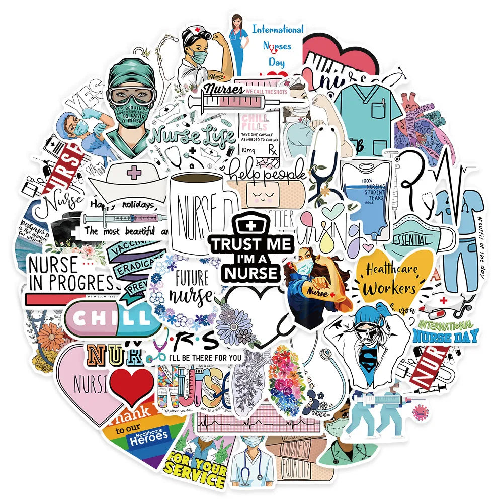 Nurse Life Sticker Pack (50-Piece) for nurses and healthcare workers