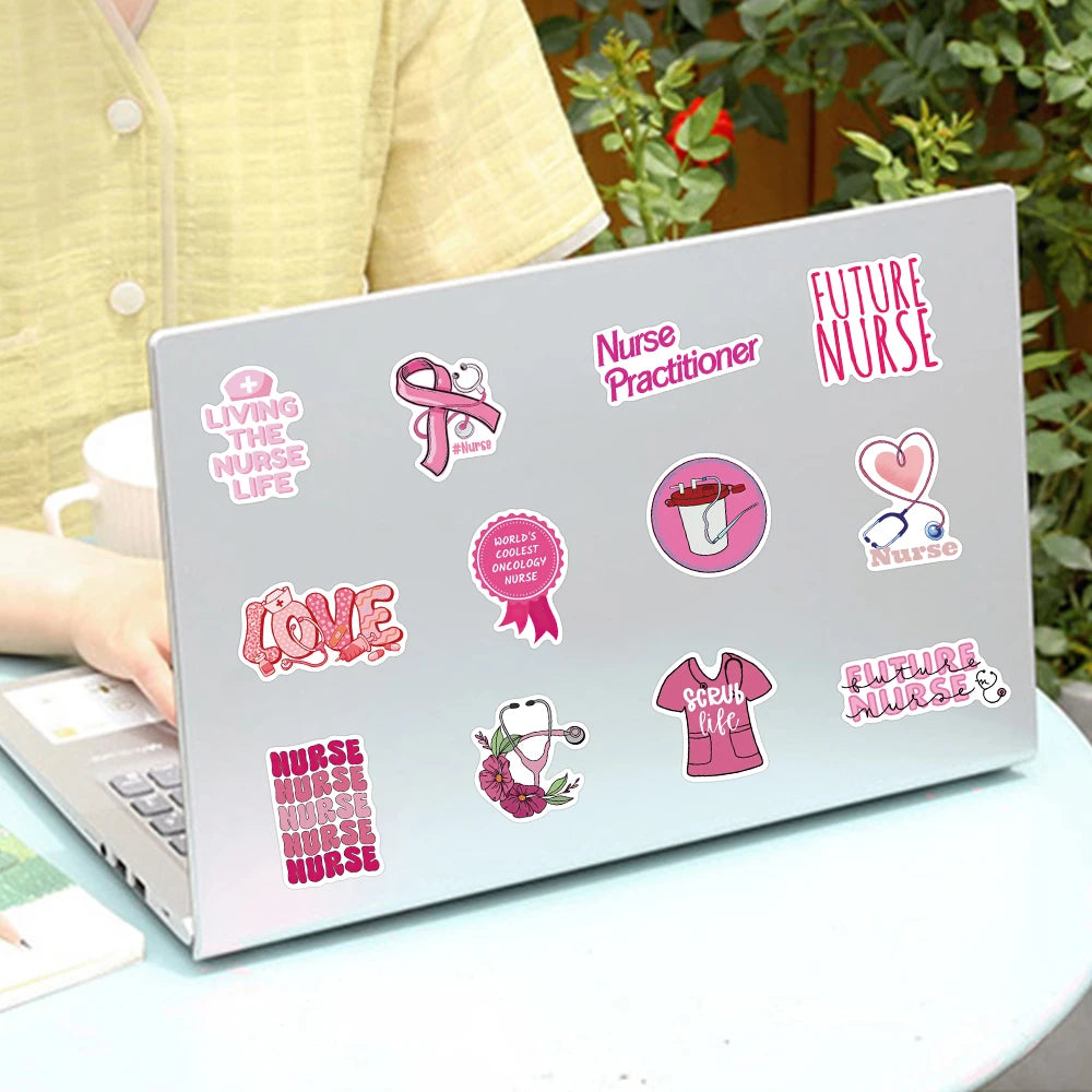 Pink Nurse Life Sticker Pack (50 PCS) for nurses and healthcare workers product view 6