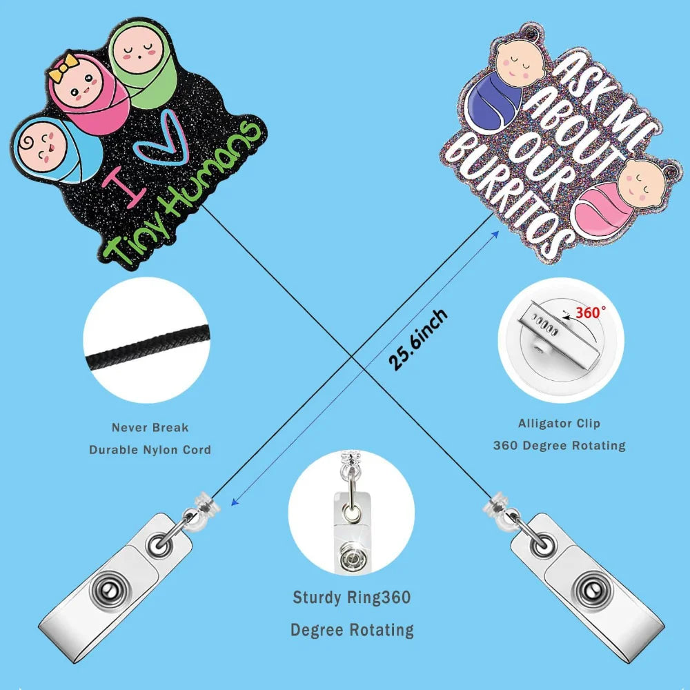 Glitter Badge Reel for nurses and healthcare workers product view 4