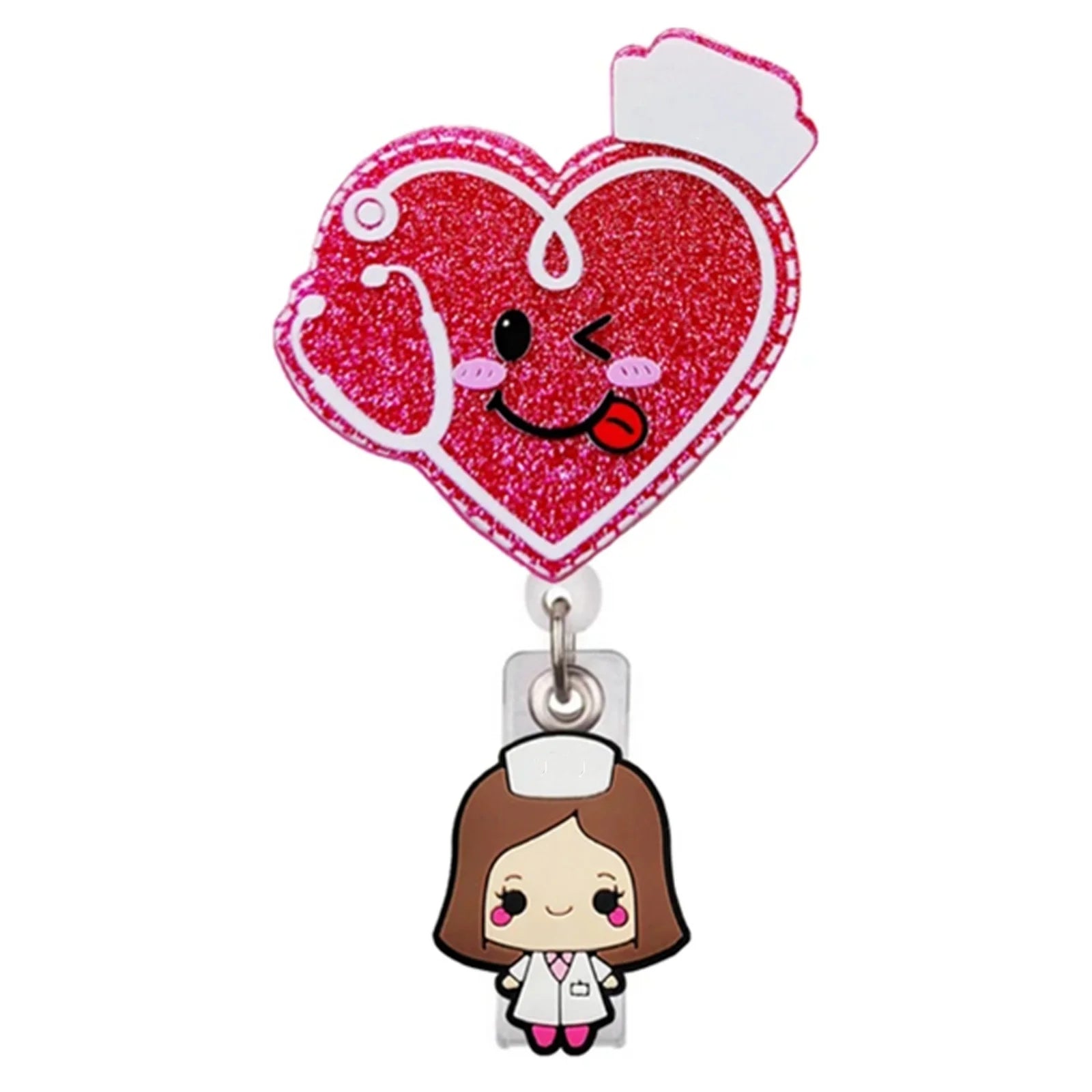 Glitter Badge Reel for nurses and healthcare workers product view 28