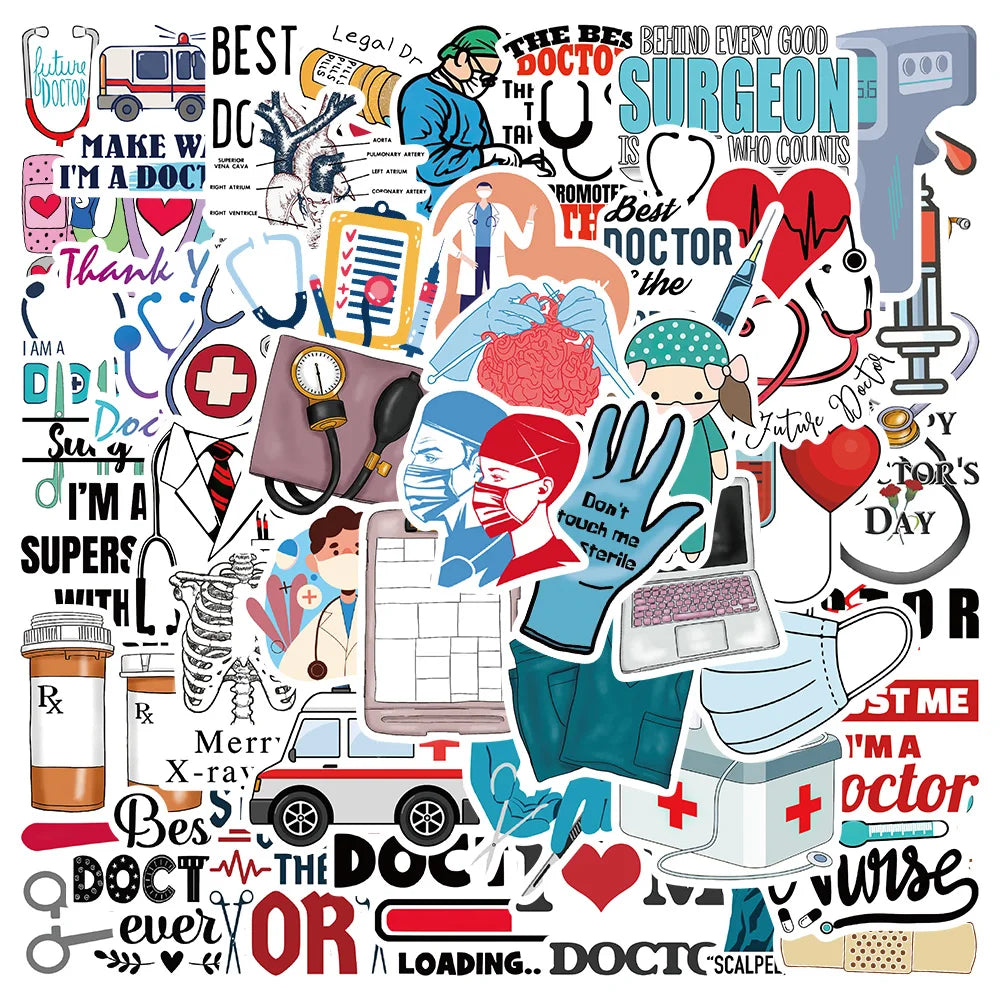 Medical Life Sticker Pack (50-Piece) for nurses and healthcare workers