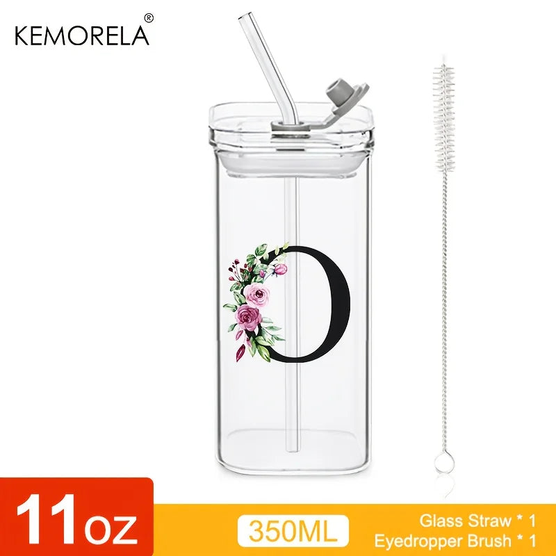 Initial Glass Tumbler with Lid & Straw for nurses and healthcare workers product view 23