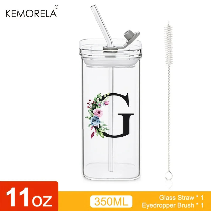 Initial Glass Tumbler with Lid & Straw for nurses and healthcare workers product view 16