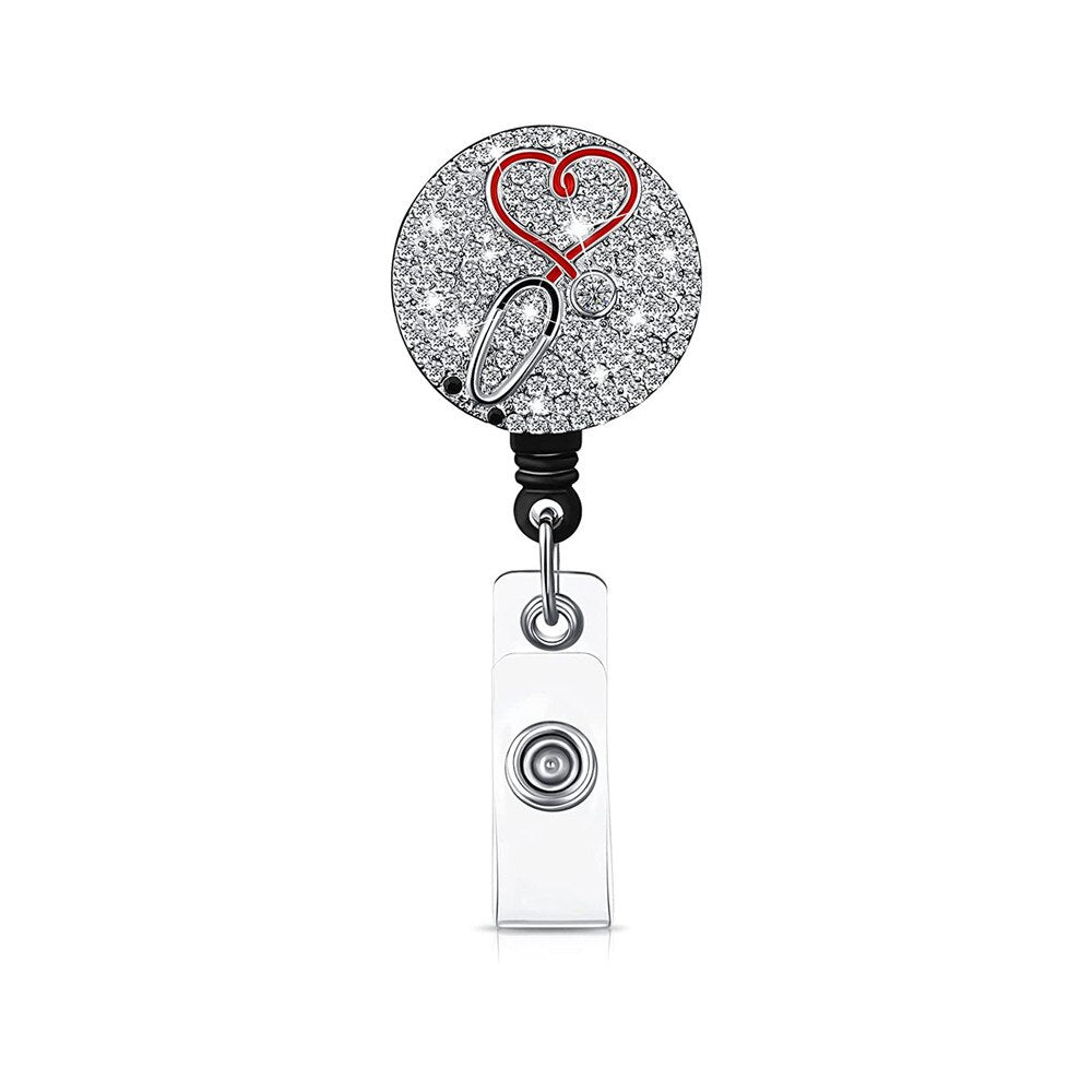 Heart with Ribbon Nurse Badge Clip for nurses and healthcare workers product view 9