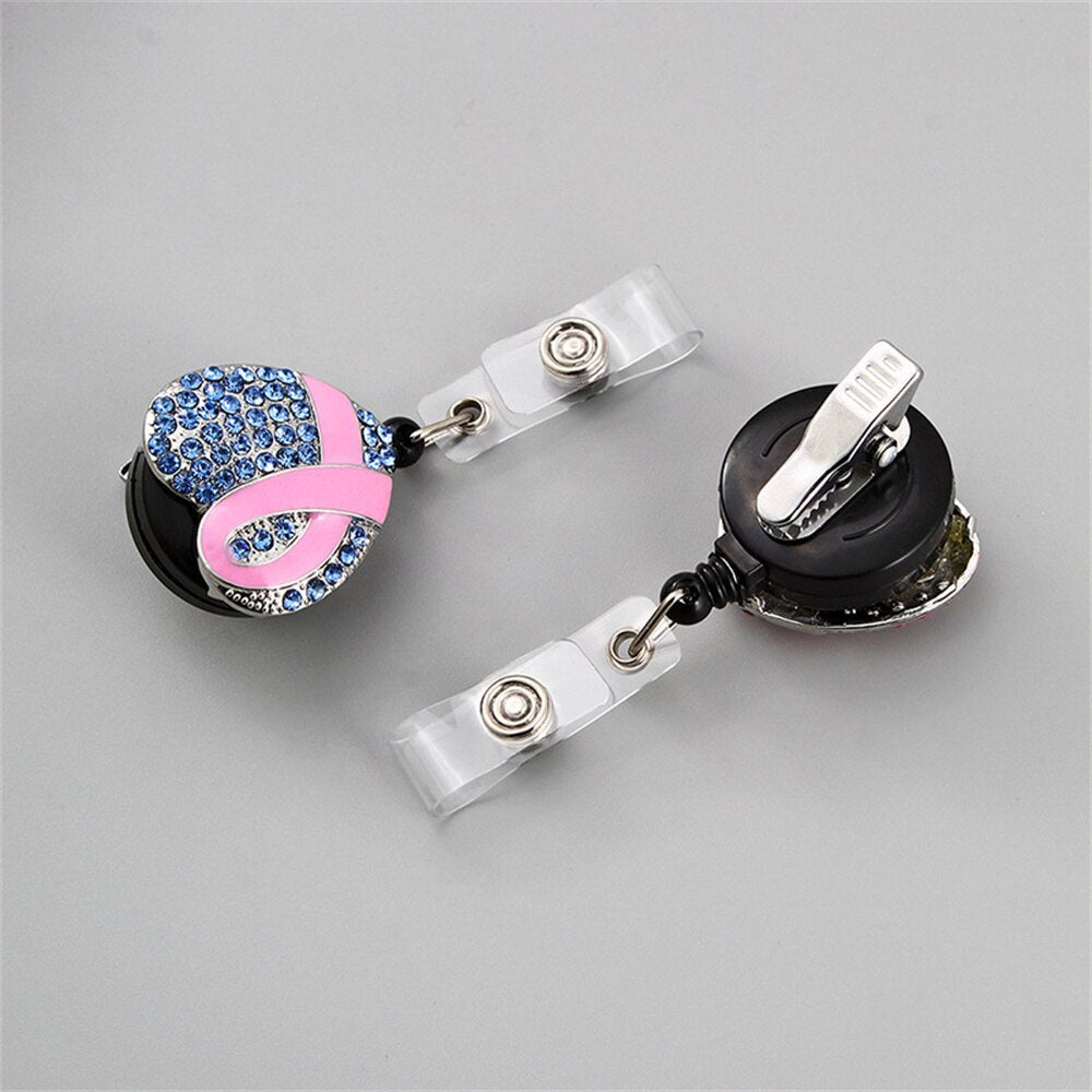 Heart with Ribbon Nurse Badge Clip for nurses and healthcare workers product view 4