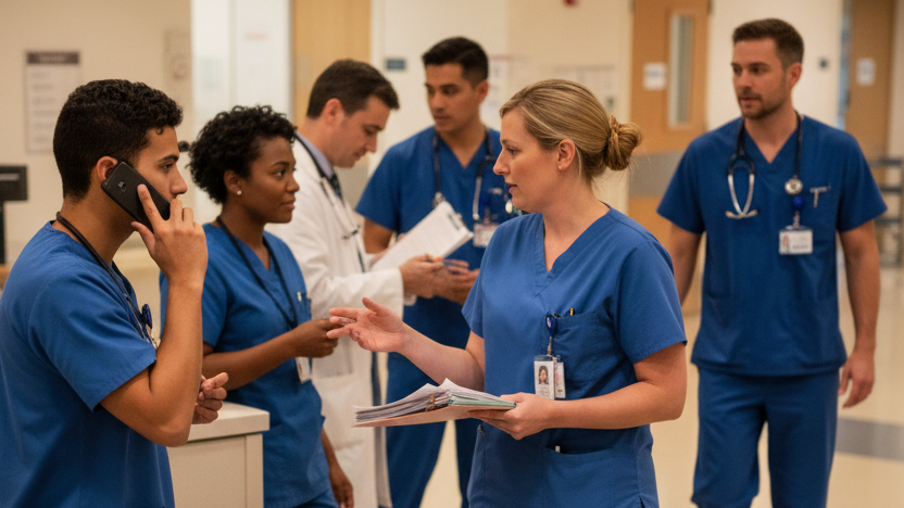 Diverse Nurses Station